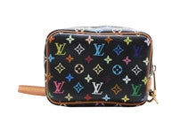 Load image into Gallery viewer, LOUIS VUITTON ルイヴィトン モノグラム マルチカラー ポシェットコスメティック M47355 ゴールド金具 ノワール ブラック 美品 中古 4b008155