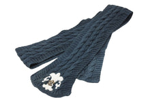 画像をギャラリービューアに読み込む, CHROME HEARTS クロムハーツ マフラー ストール BSフレア レザー シルバー925 ブルー ホワイト 良品 中古 4b008162