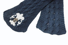 画像をギャラリービューアに読み込む, CHROME HEARTS クロムハーツ マフラー ストール BSフレア レザー シルバー925 ブルー ホワイト 良品 中古 4b008162