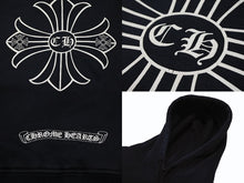 画像をギャラリービューアに読み込む, CHROME HEARTS クロムハーツ OLD オールドモデル CHクロス サーマル パーカー サイズM ブラック 美品 中古 4b008163