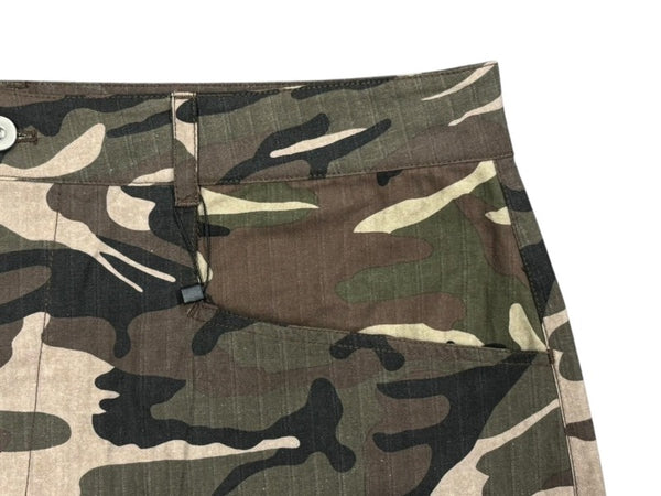 新品未使用 FFFPOSTALSERVICE ポスタルサービス Wide Back Zip Cargo Pants ワイドバック ジップカーゴパンツ サイズ38 カモフラ柄 中古 4b008168