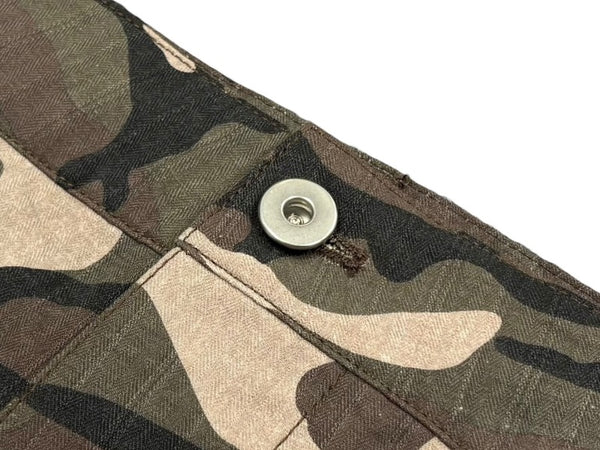 新品未使用 FFFPOSTALSERVICE ポスタルサービス Wide Back Zip Cargo Pants ワイドバック ジップカーゴパンツ サイズ38 カモフラ柄 中古 4b008168