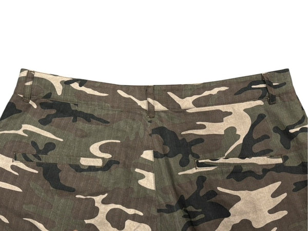 新品未使用 FFFPOSTALSERVICE ポスタルサービス Wide Back Zip Cargo Pants ワイドバック ジップカーゴパンツ サイズ38 カモフラ柄 中古 4b008168