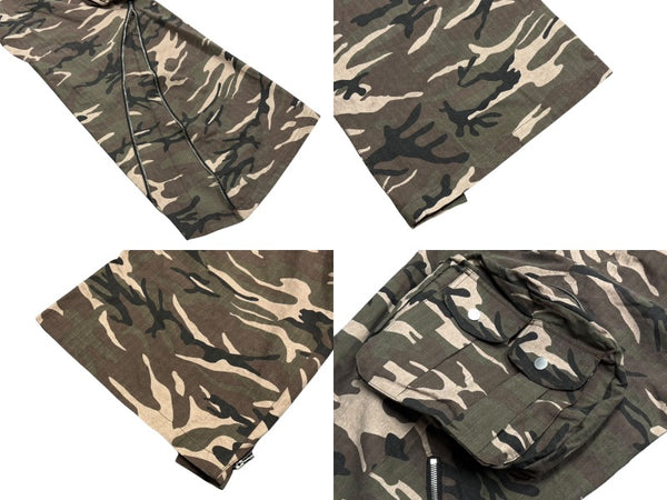 新品未使用 FFFPOSTALSERVICE ポスタルサービス Wide Back Zip Cargo Pants ワイドバック ジップカーゴパンツ サイズ38 カモフラ柄 中古 4b008168