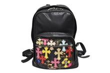 画像をギャラリービューアに読み込む, 極美品 CHROME HEARTS クロムハーツ 7TH GRADE マルチセメタリークロスパッチ レザーバックパック 22パッチ CHクロス装飾 中古 4b008169