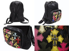 画像をギャラリービューアに読み込む, 極美品 CHROME HEARTS クロムハーツ 7TH GRADE マルチセメタリークロスパッチ レザーバックパック 22パッチ CHクロス装飾 中古 4b008169