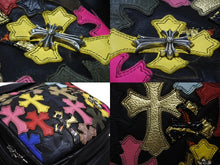 画像をギャラリービューアに読み込む, 極美品 CHROME HEARTS クロムハーツ 7TH GRADE マルチセメタリークロスパッチ レザーバックパック 22パッチ CHクロス装飾 中古 4b008169