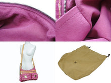 画像をギャラリービューアに読み込む, LOUIS VUITTON ルイヴィトン バギーPM ショルダーバッグ M95212 モノグラム デニム レザー ピンク ゴールド金具 美品 中古 4b008172