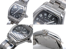 画像をギャラリービューアに読み込む, CARTIER カルティエ ロードスターLM 腕時計 W62004V3 ステンレススチール シルバー ブラック オートマティック 自動巻 美品 中古 4b008176