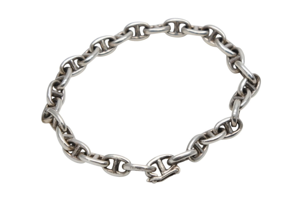 極美品 HERMES エルメス ヴィンテージ Chaine d'Ancre シェーヌダンクル TPM ブレスレット 29コマ 重量約14.0g シルバ−925 中古 4b008178