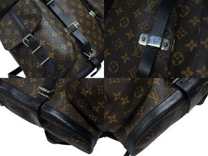 Very Good Condition Early LOUISVUITTON Christopher GM M92295 Monogram Macassar Backpack 2004 Used 4b008180