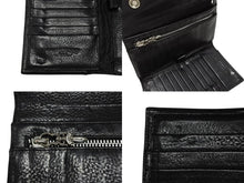 画像をギャラリービューアに読み込む, CHROME HEARTS クロムハーツ ウェーブウォレット 長財布 クロスボールボタン ダガージップ シルバー925 レザー ブラック 美品 中古 4b008182