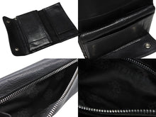 画像をギャラリービューアに読み込む, CHROME HEARTS クロムハーツ ウェーブウォレット 長財布 クロスボールボタン ダガージップ シルバー925 レザー ブラック 美品 中古 4b008182