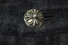 Load image into Gallery viewer, 極美品 CHROME HEARTS クロムハーツ ウールチェックパンツ グレー ブラック クロスボール シルバー925 ロゴ サイズ32 中古 4b008183