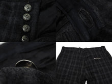 Load image into Gallery viewer, 極美品 CHROME HEARTS クロムハーツ ウールチェックパンツ グレー ブラック クロスボール シルバー925 ロゴ サイズ32 中古 4b008183