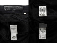 Load image into Gallery viewer, 極美品 CHROME HEARTS クロムハーツ ウールチェックパンツ グレー ブラック クロスボール シルバー925 ロゴ サイズ32 中古 4b008183