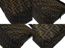 画像をギャラリービューアに読み込む, FENDI フェンディ マンマバケット ワンショルダーバッグ ズッカ柄 キャンバス レザー ブラウン シルバー金具 美品 中古 4b008185