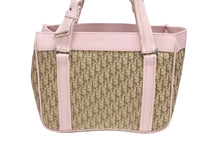 画像をギャラリービューアに読み込む, CHRISTIAN DIOR クリスチャンディオール トロッターライン ハンドバッグ ロゴプレート 03-BM-0056 ベージュ ピンク 美品 中古 4b008186