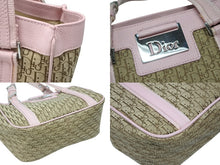 画像をギャラリービューアに読み込む, CHRISTIAN DIOR クリスチャンディオール トロッターライン ハンドバッグ ロゴプレート 03-BM-0056 ベージュ ピンク 美品 中古 4b008186