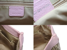 画像をギャラリービューアに読み込む, CHRISTIAN DIOR クリスチャンディオール トロッターライン ハンドバッグ ロゴプレート 03-BM-0056 ベージュ ピンク 美品 中古 4b008186