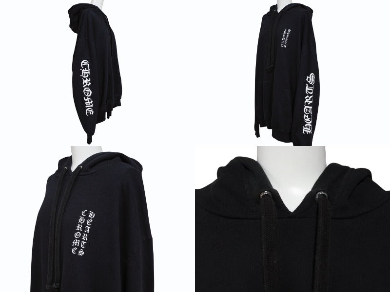 CHROME HEARTS Sleeve Print Pullover Parka Hoodie Size XL Black Good Condition Used 4b008187