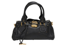 画像をギャラリービューアに読み込む, Chloe クロエ ハンドバッグ パディントン ワンショルダーバッグ ブラック レザー 7ESA02 ゴールド金具 美品 中古 4b008189