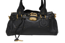 画像をギャラリービューアに読み込む, Chloe クロエ ハンドバッグ パディントン ワンショルダーバッグ ブラック レザー 7ESA02 ゴールド金具 美品 中古 4b008189