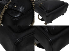 画像をギャラリービューアに読み込む, 極美品 GUCCI グッチ ソーホー インターロッキングG リュック 431570 520981 レザー ブラック ゴールド金具 中古 4b008190