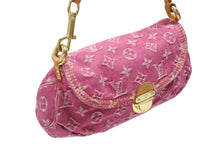 画像をギャラリービューアに読み込む, 極美品 LOUIS VUITTON ルイヴィトン ミニプリーティ ワンショルダーバッグ M95216 モノグラム デニム ピンク 中古 4b008191
