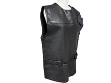 画像をギャラリービューアに読み込む, PRADA プラダ ベルテッドプルオーバー レザーベスト UPC194 サイズ48 カーフスキン トライアングルパッチ ブラック 美品 中古 4b008195