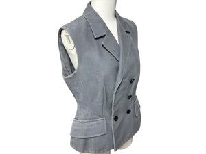 Christian Dior クリスチャンディオール ダブルブレスト ベスト ブルータザール 021G05A6005 グレー シルク サイズ 38 良品 中古 4b008196