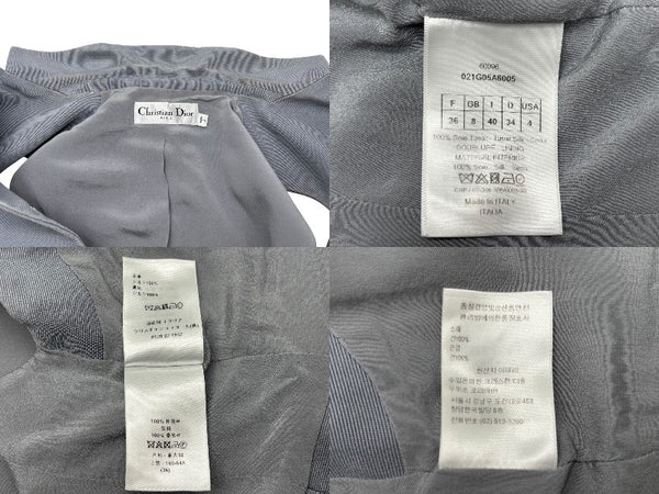 Christian Dior クリスチャンディオール ダブルブレスト ベスト ブルータザール 021G05A6005 グレー シルク サイズ 38 良品 中古 4b008196