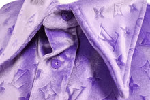 画像をギャラリービューアに読み込む, 極美品 LOUIS VUITTON ルイヴィトン モノグラム総柄 長袖シャツ RM222 P10 HNS62X パープル ポリエステル サイズ 4L 中古 4b008200