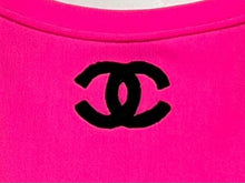 画像をギャラリービューアに読み込む, CHANEL シャネル クロップド 半袖Ｔシャツ P95 PO5010VO4136 ヴィンテージ ココマーク ピンク ナイロン スパンデックス サイズ 38 美品 中古 4b008201