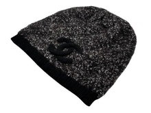 画像をギャラリービューアに読み込む, 極美品 CHANEL シャネル ニットキャップ ビーニー ココマーク カシミヤ ウール シルク ブラック ブラウン グレー 中古 4b008206