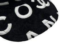 画像をギャラリービューアに読み込む, 新品未使用品 CHANEL シャネル 23SS サンバイザー ココビーチコレクション ココマーク テリークロス ブラック ホワイト 中古 4b008207