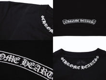 画像をギャラリービューアに読み込む, CHROME HEARTS クロムハーツ ネックロゴ 長袖Tシャツ サイズL アームロゴ プリント ブラック コットン 美品 中古 4b008219