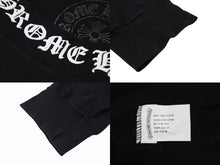 画像をギャラリービューアに読み込む, CHROME HEARTS クロムハーツ ネックロゴ 長袖Tシャツ サイズL アームロゴ プリント ブラック コットン 美品 中古 4b008219