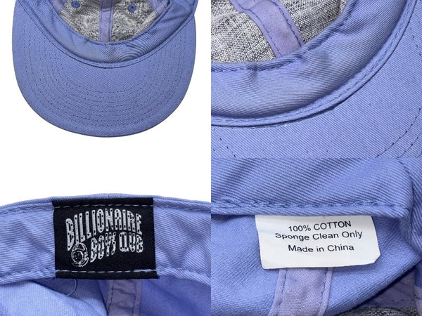 BILLIONAIREBOYSCLUB ビリオネアボーイズクラブ ベースボール キャップ フリーサイズ ブルー パープル ゴールド金具 アジャスター 良品 中古 4b008222