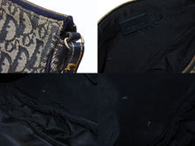 画像をギャラリービューアに読み込む, Christian Dior クリスチャンディオール サドルポーチ アクセサリーポーチ MC 0071 ネイビー トロッター柄 ガリアーノ期 美品 中古 4b008232