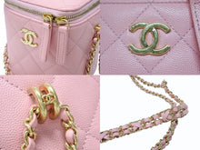 画像をギャラリービューアに読み込む, 極美品 CHANEL シャネル ミニ バニティ チェーンショルダーバッグ ランダム番台 ココマーク キャビアスキン ピンク ゴールド金具 中古 4b008236