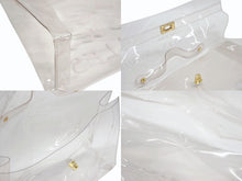画像をギャラリービューアに読み込む, HERMES エルメス ビニールケリー 不思議の国 エルメスへの旅展 ハンドバッグ トートバッグ クリア 透明 ビニール ゴールド金具 美品 中古 4b008239
