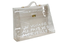 画像をギャラリービューアに読み込む, HERMES エルメス ビニールケリー 不思議の国 エルメスへの旅展 ハンドバッグ トートバッグ クリア 透明 ビニール ゴールド金具 美品 中古 4b008239