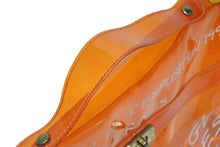 画像をギャラリービューアに読み込む, HERMES エルメス ビニールケリー 不思議の国 エルメスへの旅展 ハンドバッグ トートバッグ オレンジ クリア 透明 ビニール ゴールド金具 美品 中古 4b008241