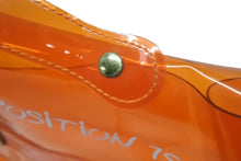 画像をギャラリービューアに読み込む, HERMES エルメス ビニールケリー 不思議の国 エルメスへの旅展 ハンドバッグ トートバッグ オレンジ クリア 透明 ビニール ゴールド金具 美品 中古 4b008241