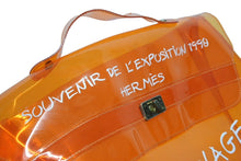 画像をギャラリービューアに読み込む, HERMES エルメス ビニールケリー 不思議の国 エルメスへの旅展 ハンドバッグ トートバッグ オレンジ クリア 透明 ビニール ゴールド金具 美品 中古 4b008241