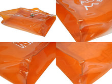 画像をギャラリービューアに読み込む, HERMES エルメス ビニールケリー 不思議の国 エルメスへの旅展 ハンドバッグ トートバッグ オレンジ クリア 透明 ビニール ゴールド金具 美品 中古 4b008241