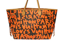 Load image into Gallery viewer, LOUIS VUITTON ルイヴィトン バッグ ハンドバッグ スティーブンスプラウス グラフィティ M93702 ネヴァーフルGM オレンジ 美品 中古 4b008243