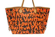 Load image into Gallery viewer, LOUIS VUITTON ルイヴィトン バッグ ハンドバッグ スティーブンスプラウス グラフィティ M93702 ネヴァーフルGM オレンジ 美品 中古 4b008243