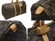 画像をギャラリービューアに読み込む, LOUIS VUITTON ルイヴィトン キーポル55 ボストンバッグ M41424 モノグラム PVC ヌメ革 ブラウン 美品 中古 4b008252